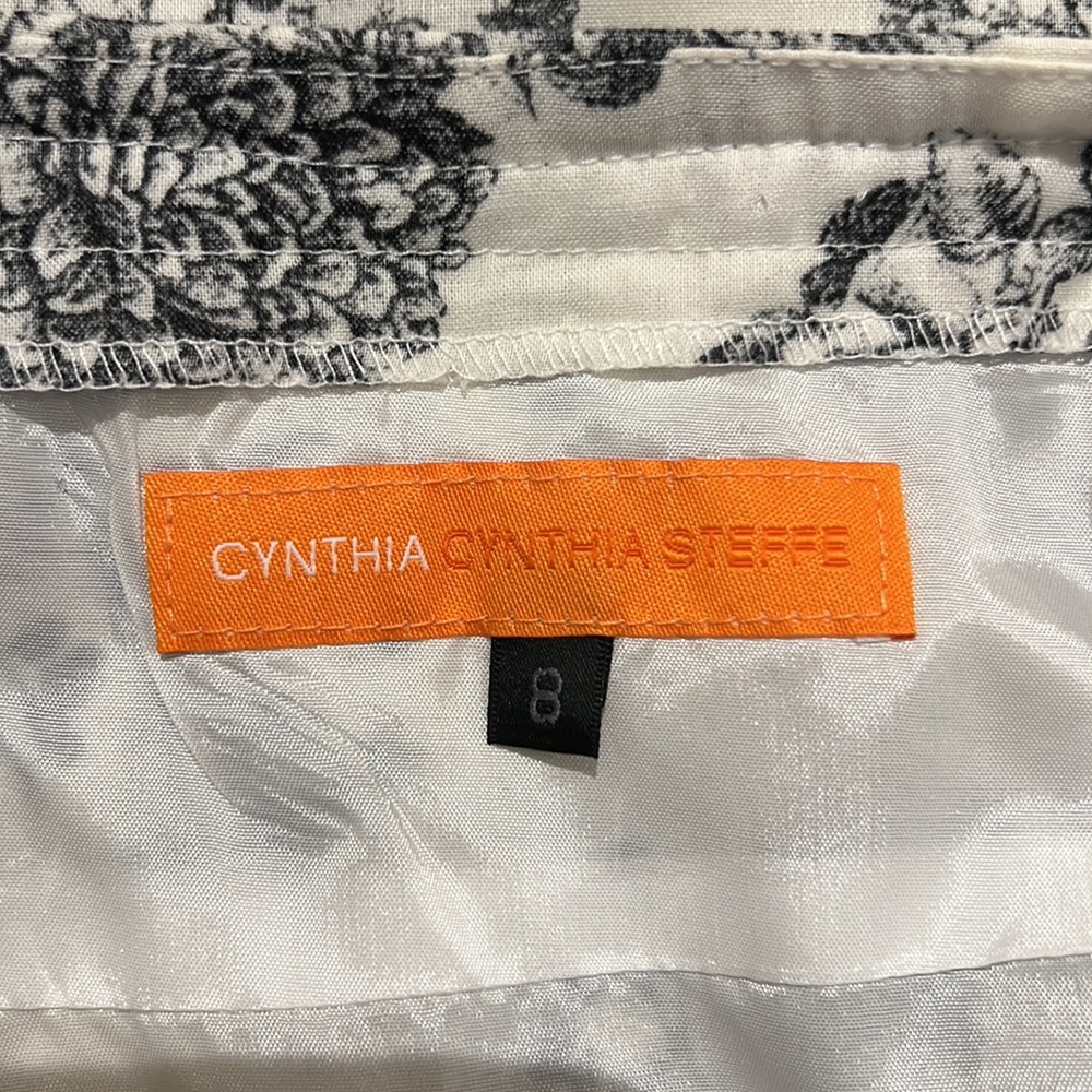 Cynthia Steffe cotton sundress. White+black toile print, fully lined. EUC. - Picture 3 of 12